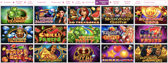 spielangebot: slots, jackpots, tischspiele