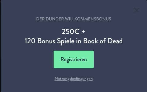 Dunder willkommensbonus dunder casino bonus
